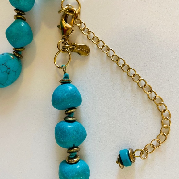 Chico's Long Blue and Turquoise Necklace - Picture 4 of 4